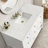 James Martin Vanities Breckenridge 48in Single Vanity, Bright White w/ 3 CM Arctic Fall Top 330-V48-BW-3AF